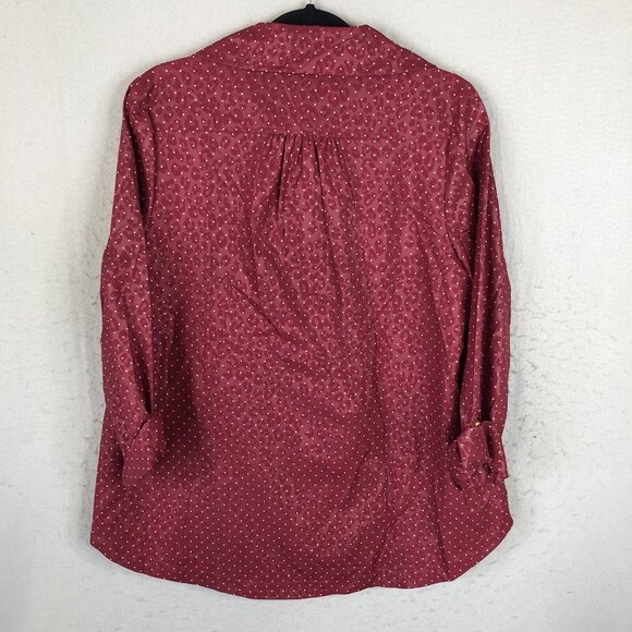 Chicos 1 Zenergy Jacket Womens Medium Burgundy Polkadot Anorak Artsy NEW - Picture 3 of 16